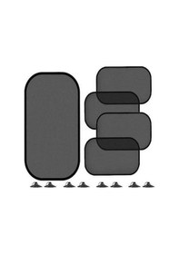 Resim Dancemonkey Arka+bloklu Vantuz Araba Örgü Güneşlik Siyah + Yan Blok X 4 