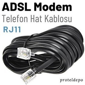 Resim Irenis 10 Metre ADSL VDSL Modem RJ11 Köken Telefon Kablosu 