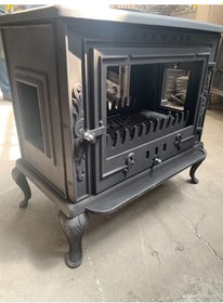 Resim Döküm Soba-Dört Taraf Camlı-Çift Kapaklı Soba 