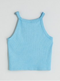 Resim LC Waikiki LCW Kids Mavi Halter Yaka Kız Çocuk Crop Atlet 