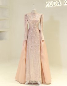 Resim Couture Penrose Tesettür Abiye - Pudra / 42 