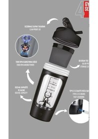 Resim Stevig St-225 4 Gym Şarj Edilebilir Elektrikli Shaker 650ml Black Siyah 