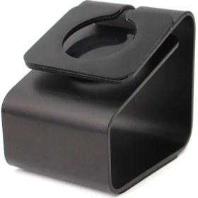 Resim Microcase Apple Watch Uyumlu Seri 5 40 mm Için Alüminyum Şarj Standı - Siyah 