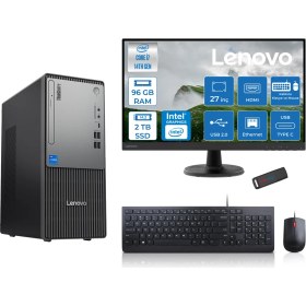 Resim Lenovo Thinkcentre Neo 50T Gen5 Intel Core I7 14700 96GB Ddr5 2tb SSD 27 Inç Monitör Freedos Intel UHD 770 Masaüstü Bilgisayar 2712UAS0GL00F29 + Zetta Flash Bellek 