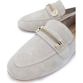 Resim Tamer Tanca Kadın Hakiki Deri Bej Süet Loafer Ayakkabı 1105 5371 Bn Ayk Y25 Bej Suet Bej 