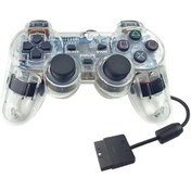 Resim Gri-ps2 Kablolu Oyun Denetleyicisi Gamepad Çift Titreşim Temizle Denetleyici Gamepad Joypad Sony Playstation Ps2 Controle İçin 