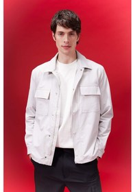 Resim DeFacto Regular Fit Polo Yaka Çıtçıt Kapamalı Cepli Gömlek Ceket B4515AX24SPGR259 