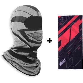 Resim GP KOMPOZİT GP Kompozit Kışlık Motorcu Balaklava Maske Gri (1 Adet Boyunluk Buff Hediye) 