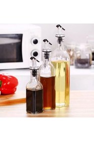 Resim Yenimiyeni 3'lü Kapaklı Şişe Ucu Servis Aparatı Yağdanlık Tıpa 