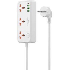 Resim Wiwu WI-S005 Gan Tech Teknolojili Çoklu Priz Power Strip 30W Beyaz 
