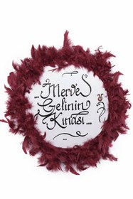 Resim LUNA ÇEYİZ HEDİYELİK Gelin Defi, Gelin Tefi, Kına Gecesi Tefi, Kına Gecesi Defi, Sünnet Defi, Sünnet Tefi, Def, Tef Bordo 