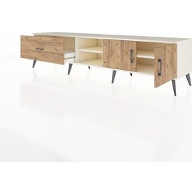 Resim Hyperion Tv Ünitesi 2 Raflı Tek Çekmeceli 2 Kapaklı 220x44x51 Aytaşı-çam Atlas Çam/atlas Çam - Aytası 