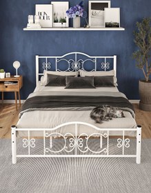 Resim ARGİMO Pero Çift Kişilik Ferforje Metal Karyola Beyaz 