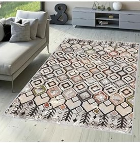 Resim Rovigo Dijital Baskı Yıkanabilir Kaymaz Taban Salon Halısı Rvg1524-ht578, Kahverengi, 180 x 300 