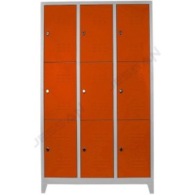 Resim Jessan Ofis 9 Lu Standart Soyunma Dolabı Gri Turuncu 