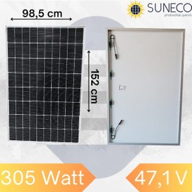 Resim 305w Watt Half-cut Monokristal Solar Yüksek Voltaj Güneş Paneli 