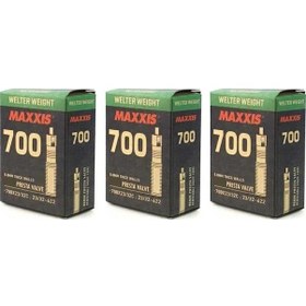 Resim Maxxis 700x23-32 Presta Sibop 48mm 3lü Bisiklet İç Lastik Seti 