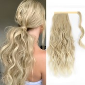 Resim 20 İnçli Kuru Saçlı Dalgalı Kuyruk Uzatma, Kadınlar İçin Yüksek Güçlü Sentetik Liflerden Yapılmış Kirli Blond, Kadınlar İçin Yüksek Güçlü Sentetik Liflerden Yapılmış 