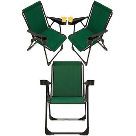 Resim Silva 3 Adet Kamp Sandalyesi Bardaklıklı Lüks Piknik Sandalye 