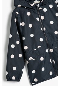 Resim Koton Puantiyeli Kapşonlu Cep Detaylı Mont Suda Renk Değiştiren Pamuk Astarlı Lacivert Desenli 4wkg00020aw 4WKG00020AW7D2 Çok Renkli 