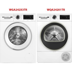 Resim Bosch WGA242X3TR - WQA24201TR 9 kg Çamaşır Kurutma Makinesi 2'li Set 