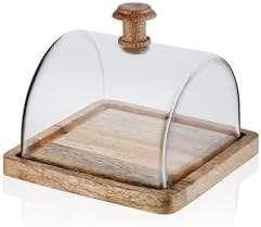Resim The Mia Madera Dikdörtgen Kek Saklama Fanusu 15x19x19 cm 
