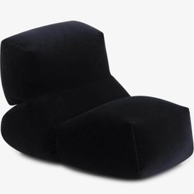 Resim Koyu Lacivert Rengi Kadife Armut Koltuk 