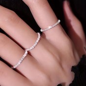 Resim 3 adet Parıldayan Yığın Yüzük Gümüş Kaplama Çeşitli Kıyafetlerle Uyumlu Şaşırtıcı Parti Aksesuarları Gece Kulübü İçin Mükemmel Dekor 