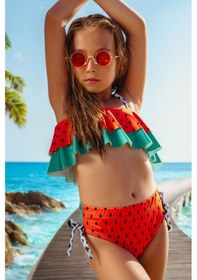 Resim Miniğimin Cicileri Karpuz Desenli Kız Çocuk 2 Li Mayo Bikini ... Kırmızı 