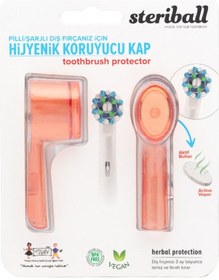 Resim Steriball Pilli Veya Şarjlı Diş Fırçaları İçin Hijyenik Diş Fırçası Kabı - Turuncu 