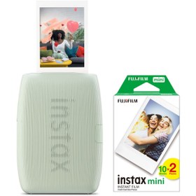 Resim Fujifilm Instax mini Link 3 Yeşil Akıllı Telefon Yazıcısı ve 20'li mini Film 