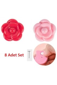 Resim Nirnisa 8 Adet Çiçek Desenli Yorgan Nevresim Sabitleyici Iğne Çarşaf Örtü Kaydırmaz Sabitleme Klipsi 