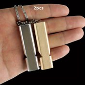 Resim 2 Paket Alüminyum Alaşımlı İkili Tonlu Yüksek Perdeli Çift Tüplü Düdükler Açık Hava Hayatta Kalma, Acil Durum Kurtarma, Eğitim ve Spor Hakemi İçin 