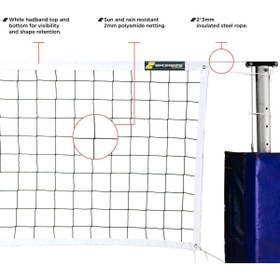 Resim Sporsize Custom Size Volleyball Nets Voleybol Filesi Özel Ölçüler 