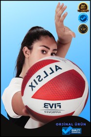 Resim Overpet Profesyonel Voleybol Topu Beyaz Kırmızı 