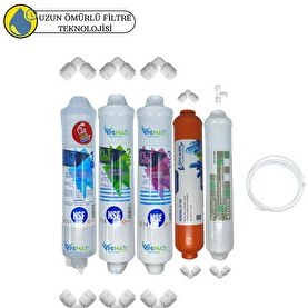 Resim Pemax Water Solutions Kapalı Kasa Su Arıtma Cihazı için Sertifikalı 5'li Mebransız Purefer Tatlandırıcı Mineral Set 