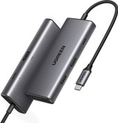 Resim Type-C to 4K/30Hz HDMI 2*USB 3.2 Type-C 3.2 SD TF Kart Okuyucu Çoklayıcı Hub Adaptör Ugreen