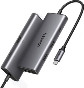 Resim Type-C to 4K/30Hz HDMI 2*USB 3.2 Type-C 3.2 SD TF Kart Okuyucu Çoklayıcı Hub Adaptör 