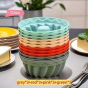 Resim 12 adet Silikon Mini Brownie Pişirme Bardakları - Yapışmaz, Isıya Dayanıklı, Tekrar Kullanılabilir Kek Kalıpları Cupcake ve Tatlar için - Cadılar Bayramı, Noel, Paskalya, Sevgililer Günü, Anneler Günü için mükemmel 