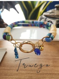 Resim İkili Kedi Köpek Boyun Tasması Bohem Kedi Kolyesi Yaylı Kilit - Açık Mavi 