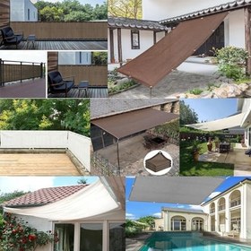 Resim Çok Renkli 2,4 x 5 m HDPE Tente Montaj Halatları ile - Balkon, Veranda ve Bahçe için Nefes Alabilir ve Su Geçirgen Güneş Koruma Çatısı - UV Dayanıklı Gri Gölgelik 