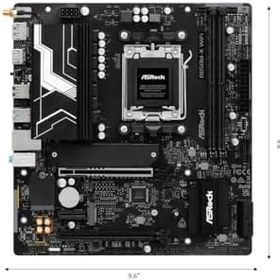 Resim ASRock B850M-X WiFi R2.0 Micro ATX Anakart, AMD AM5 Ryzen 9000, 8000 ve 7000, DDR5, 2x M2 SSD, HDMI, DP, Type-C, WiFi 6E 