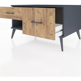 Resim Kronos Şifonyer 2 Çekmeceli 88x59x48 Antrasit-antrasit/çam Antrasit/çam 