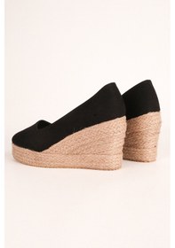 Resim Star Tombis Siyah Platformlu Keten Dolgu Topuk Siyah 1490 