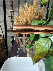 Resim İsaoğlu Yapı Bronz Mutfak Bataryası Arıtmalı Evye Musluğu Bakır Bronz Armatür Arıtıcılı Bakır 