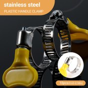 Resim 10/100 adet plastik saplı paslanmaz çelik hortum kelepçeleri, ayarlanabilir boyut 16-25mm, otomotiv su borusu sızdırmaz tokası, kaymaz ve paslanmaya karşı dayanıklı sabitleme klipsi | tıraşsız, çizilmez, hızlı kurulum aracı, endüstriyel kalite, dayanıklı 