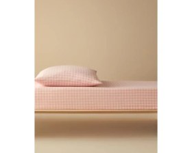 Resim Home Pure Line Pamuklu Çocuk Lastikli Çarşaf Takımı Pudra 