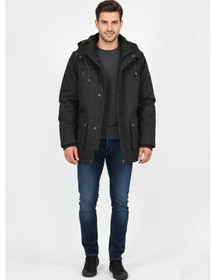 Resim Erkek Spor Kanvas Kapüşonlu Parka 85134 Bgl-st04883 Haki 