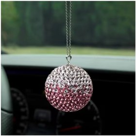 Resim Aura Accessories Pembe Gümüş Kristal Taşlı Dikiz Ayna Süsü 