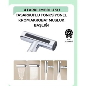 Resim Midas Toptan Home Çok Fonksiyonlu Musluk Başlığı | 4 Su Modu | Geniş Uyumlu Adaptör Seti | Mutfak ve Banyo Uyumlu 